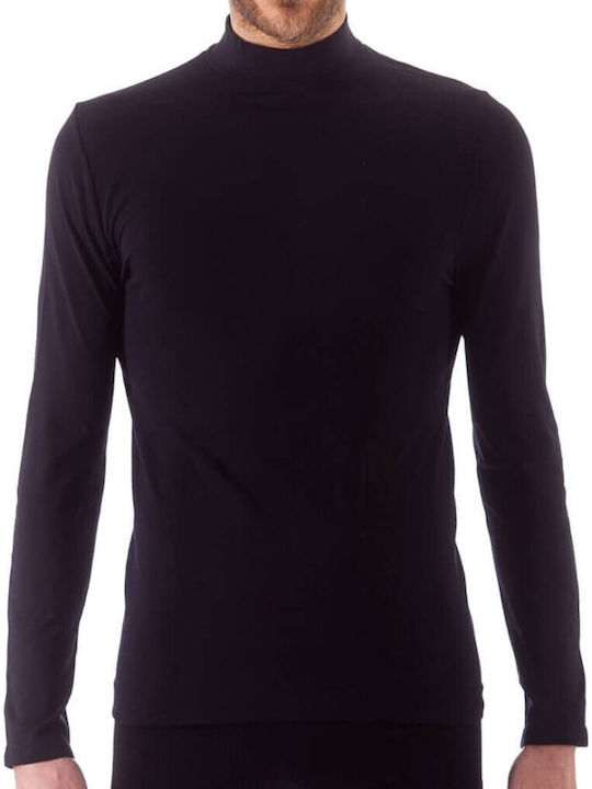 Diana 256 Herrenunterhemden Elastisches T-Shirt Rollkragen Langärmelig Schwarz Diana 256 Herrenunterhemden Elastisches T-Shirt Rollkragen Langärmelig Schwarz