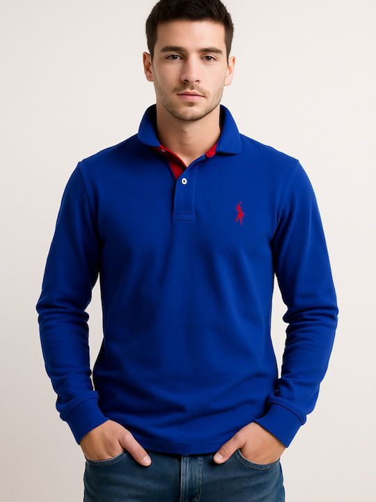 Luciano Faketti Polo Shirt Luciano Faketti Embroidery Royal Blue