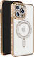 Avizar Diamond Case for iPhone 13 Pro Magsafe Contour with Strass Gold