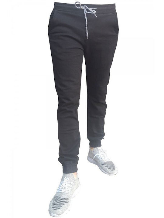 Luciano Faketti Chinos Trousers Cuffed Soft Fabric Very Warm Winter Stretch Cotton 95% Lycra 5% Black