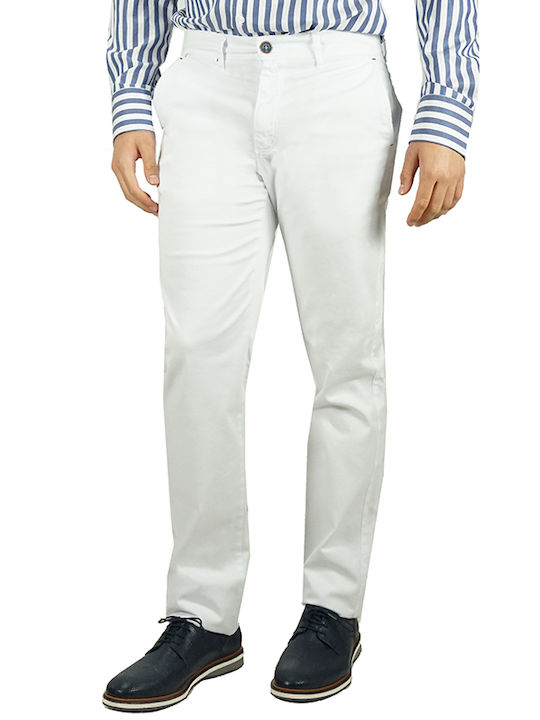 Dario Beltran Ανδρικό Βαμβακερό Παντελόνι Άσπρο Slim Fit P840 100% Βαμβάκι