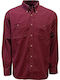 Luciano Faketti Shirt Winter Cotton 100% Men's Long Sleeve Burgundy