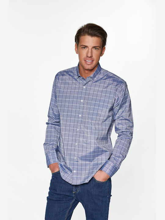 Snta Cămașă Mânecă Lungă Carou Denim Bailey Carou