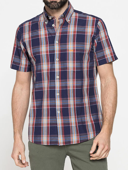 Checked Short Sleeve Shirt Carrera Blue Red 213c-1230a