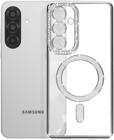 Avizar Diamond Case Samsung Galaxy A36 Magsafe Outline Strass Silver