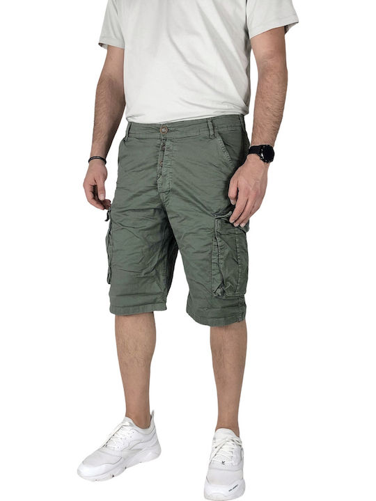 Ανδρική Cargo Βερμούδα Κάτω Γόνατο Back2jean Ts15 Χακι
