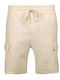 Crossley Men's Cargo Linen Shorts Billis Under Regular Fit Ecru