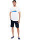 Herrenpyjama Shorts Arnetta Sea Baumwolle Weiß