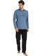 Herrenpyjamas Baumwolle Hellblau 2271gal