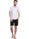 Gazzaz Herrenpyjamas Kurzarm Pyjama Shorts "8 Deadly Seas Brave"-811325 Grau Melange
