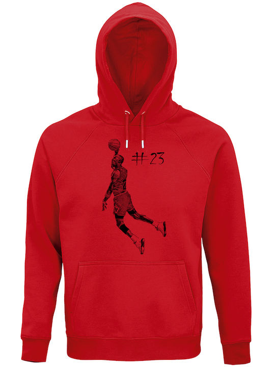 Hanorace Barbati Unisex Cu Glugă Design Baschet "Last Dance" Roșu