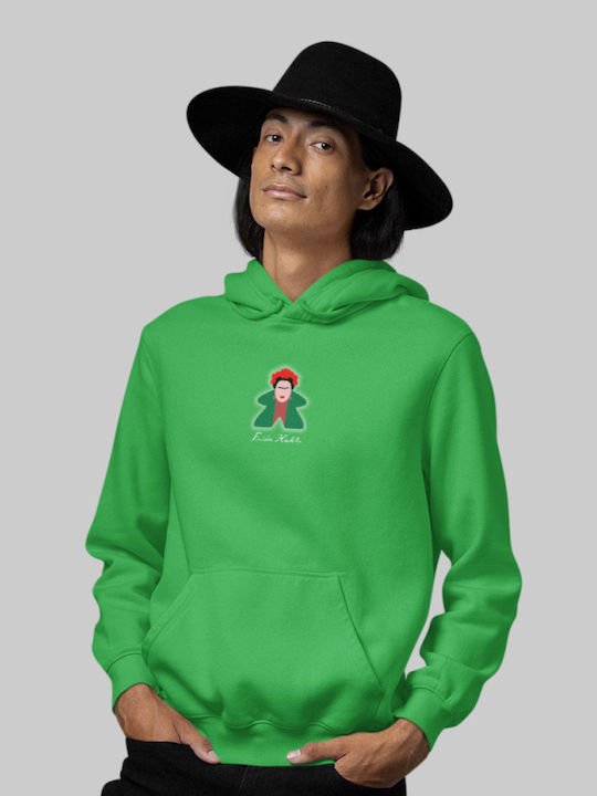 Frida Kahlo Meeple Sweatshirt Kapuze Kelly Grün