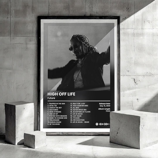 Плакат Музика Future High Off Life Ms144 21см X 30см Бяла Рамка PVC