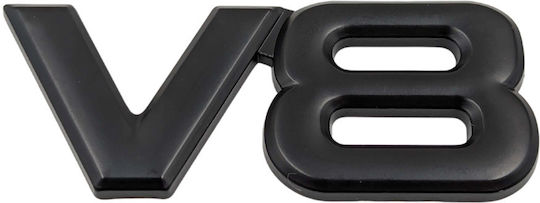 Car Sticker Logo V8 75mm X 32mm Black 1 Piece Zemb-mb-02
