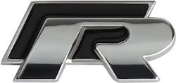 Autoaufkleber Wappenabzeichen Logo R-line 30mm x 55mm Schwarzes Chrom 1 Stück Zemb-vw-07
