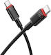 Borofone USB 2.0 Cable USB-C male - USB-C 60W Μαύρο 1m tt101624