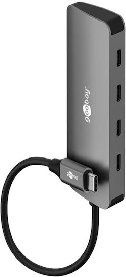 Goobay USB Хъб 4 Порта USB 3.2 с USB-C Връзка Сив