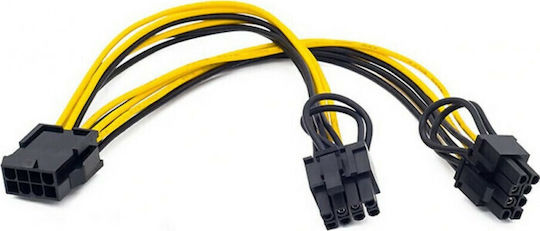 Powertech 8-pin EPS / 6+2 пина PCIe - 8-pin EPS / 6+2 пина PCIe Кабел 0.2м (CAB-WO35)