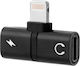 Avizar Lightning 2 In 1 Audio Compact Charging Adapter Black