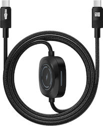 Max Excell Cablu Braided Din Nailon Usb-C La Usb-C 60W Pentru Apple Watch 1m Negru