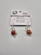 Silver Plated Pendant Earrings Carnelian
