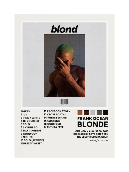 Music Poster Frank Ocean Blond Ms098 30cm x 40cm