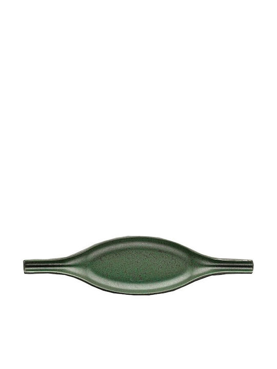 Servierplatte aus Porzellan Grün 32x8cm 1Stück
