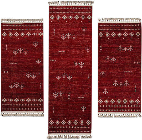 Balsan Vienna Hy04 Modern Bedroom Rugs Set Red P621647 3pcs