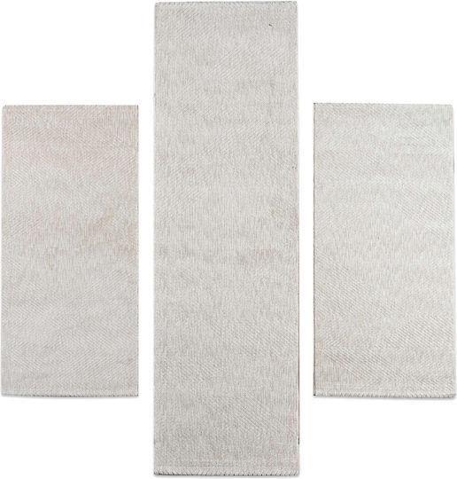 Balsan Amelia Set Modern Schlafzimmer-Teppichsets Synthetisch,Polyester/Cotton/Leather Cream P621634 3Stück
