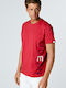 Print Vertical Ocean T-shirt Red
