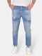 Faded Trousers in Loose Fit Light Blue
