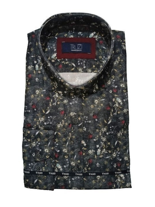 Long Sleeve Shirt in Slim Fit Anthracite