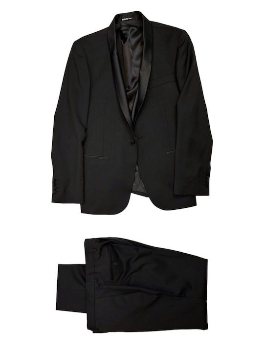 Men's Suit with Vest Black