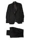 Men's Suit with Vest Black