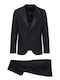 Men's Suit with Vest Black.