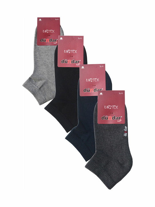 Dundar Damen Einfarbige Socken BLACK/GREY/ANTHRACITE/BLUE 4Pack