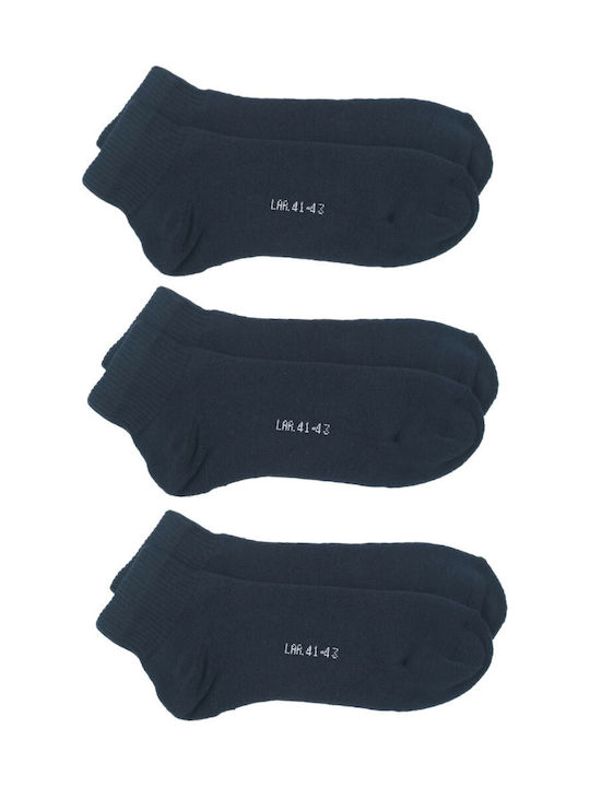 Ampo Socks Ανδρικές Μονόχρωμες Κάλτσες Μπλε 3Pack