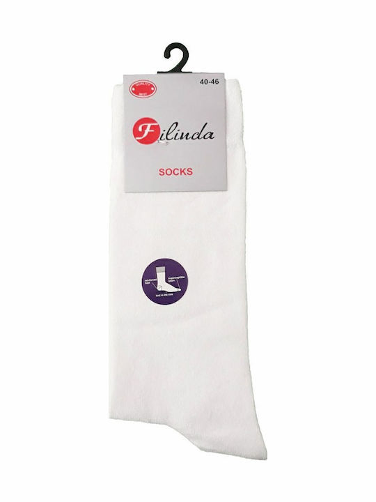 Filinda Men's Solid Color Socks White 3Pack