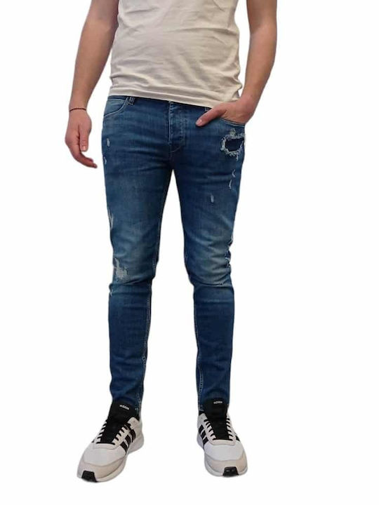 Herren Jeanshose Elastisch mit Slim Passform Blue