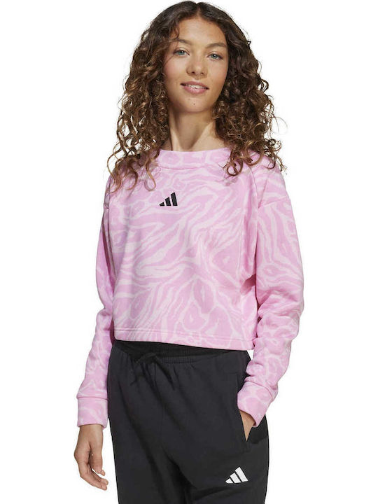 Fleece Kids Sweatshirt Cropped Pink Future Icons