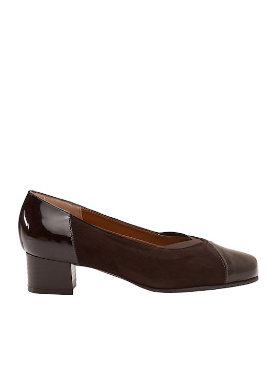 Pumps mit Chunky flachem Absatz Braun