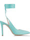 Leather Pointed Toe Light Blue Heels