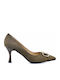 Suede Khaki Heels
