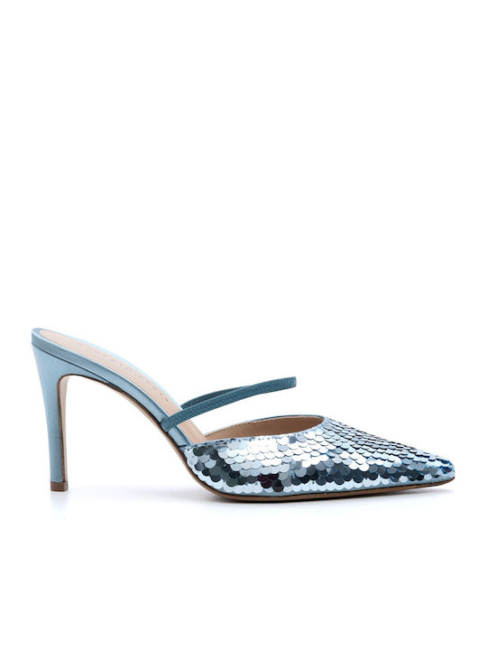 Leather Light Blue High Heels
