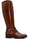 Leather Women's Boots with Zipper 8048 Brown