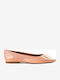 Leather Pointy Ballerinas Pink