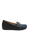 Leather Women's Moccasins in Black Color
