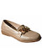 Leder Damen Mokassins in Gold Farbe