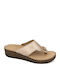 De2050 Women's Leather Platform Shoes Gold