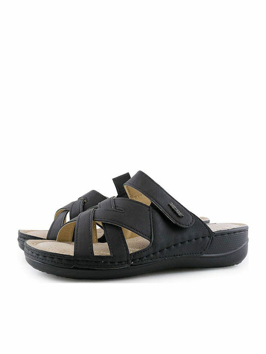 Anatomic Women's Leather Platform Wedge Sandals Black
